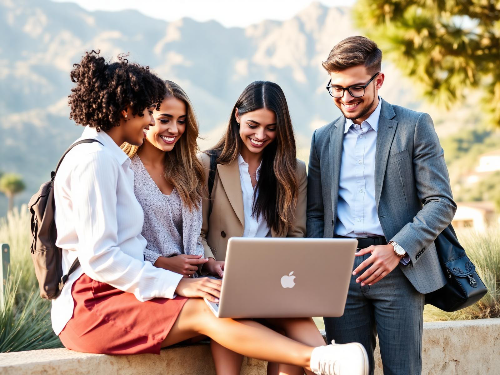 International teenagers collaborating in Marbella